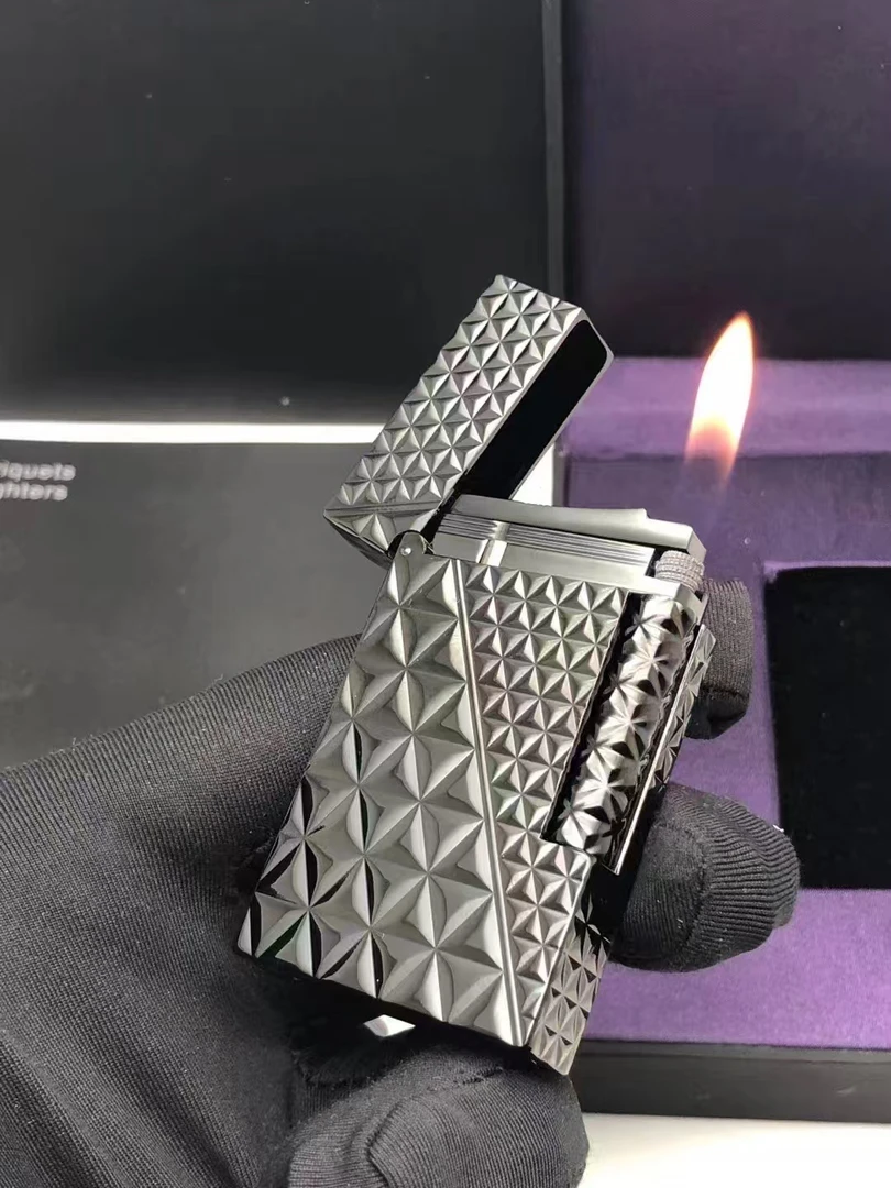 黄金分割线银色纯铜朗声商务轻奢打火机