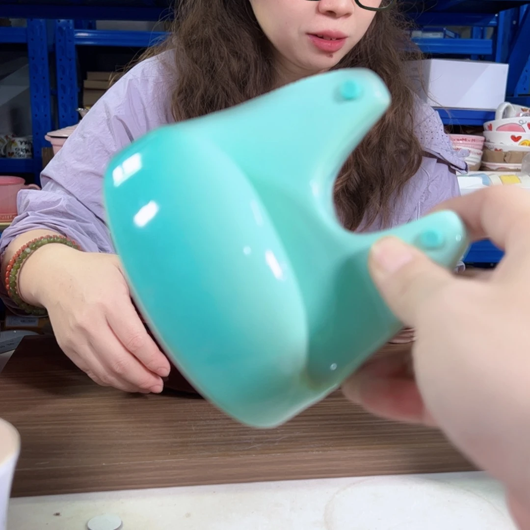 陶瓷青羽色锅盖架