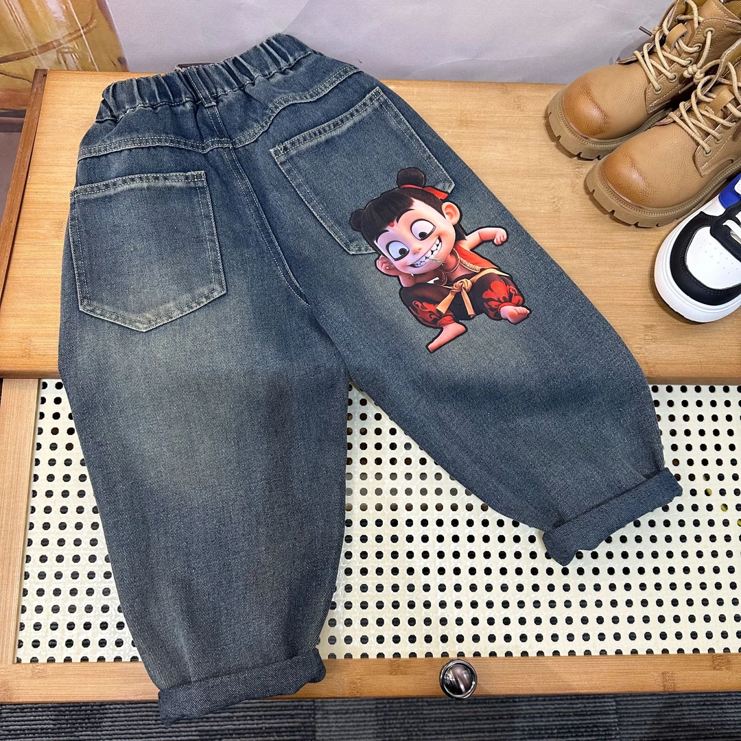 【高定哪吒】春秋季儿童高街破洞帅气时髦2025新款百搭牛仔裤CK789