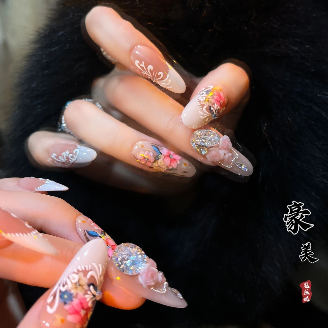 手绘水彩@【豪美】寇丝妮 纯手工穿戴式美甲