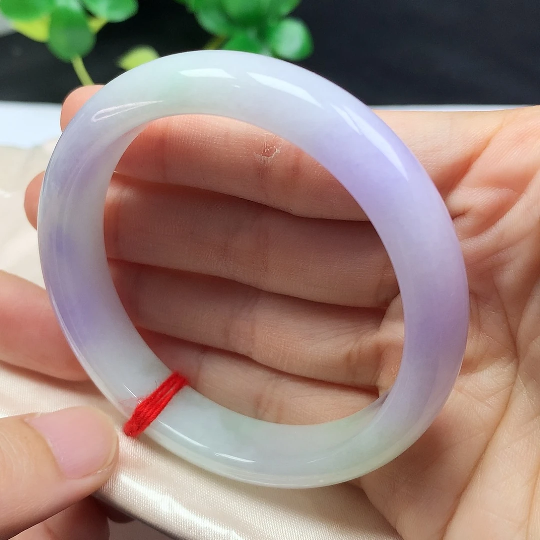 未镶嵌手镯翡翠53.3圈口紫罗兰编号342