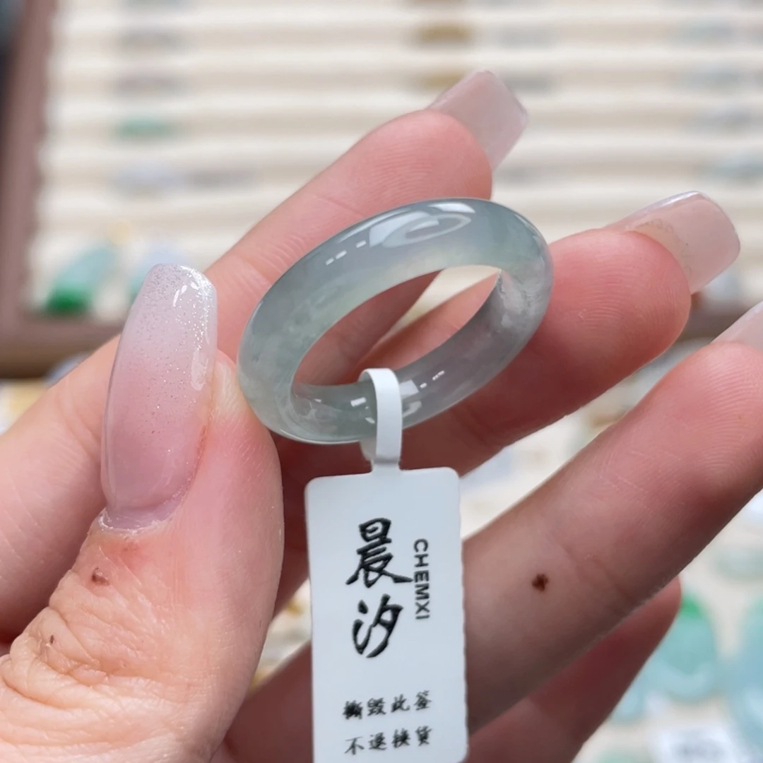 翡翠未镶嵌戒圈a40港圈16蓝绿底