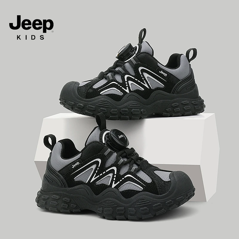 jeep男童鞋子网面户外童鞋2025新款秋季防滑青少年女童儿童运动鞋