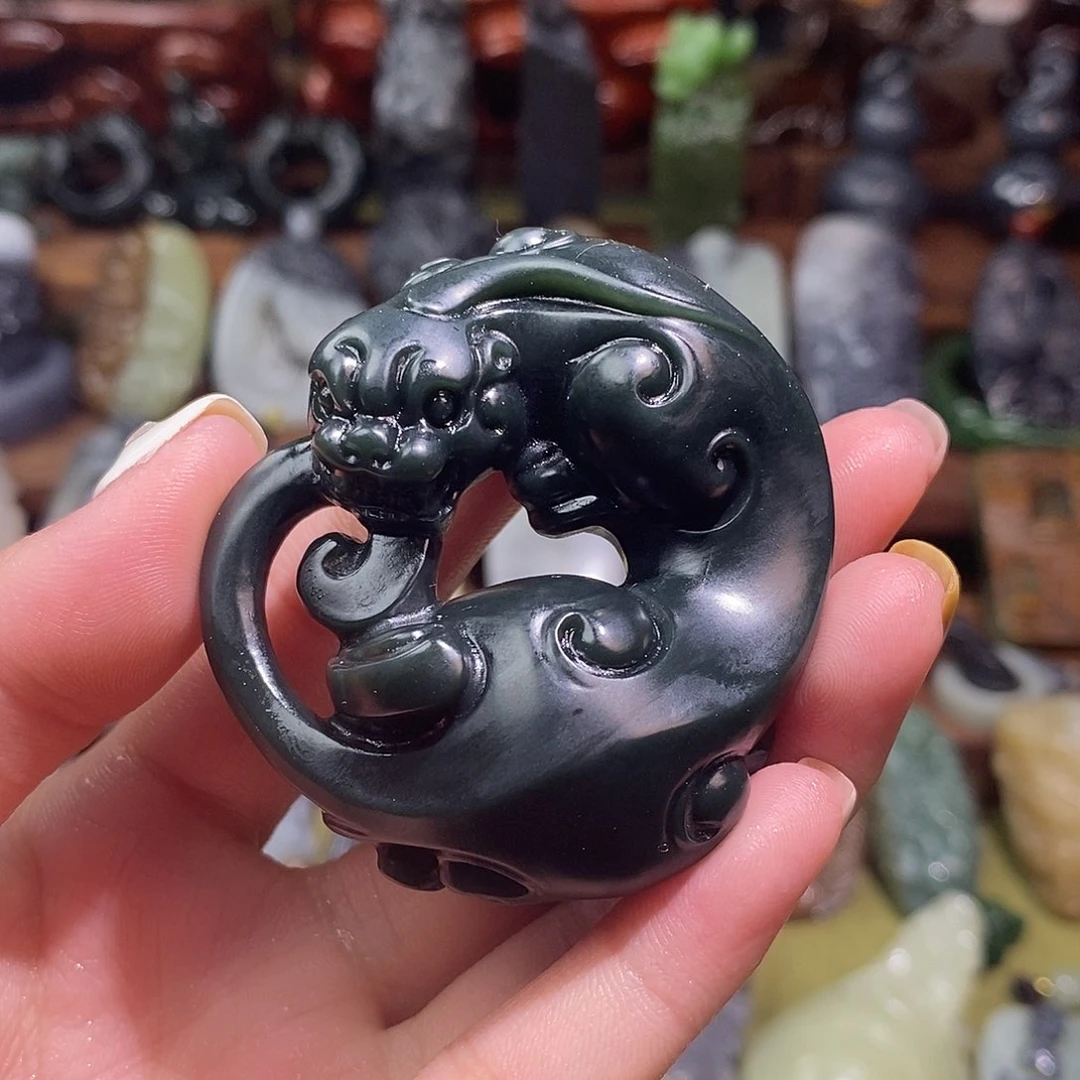 和田玉未镶嵌挂件小****头