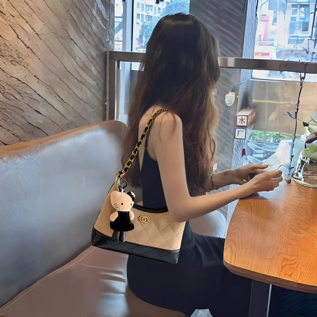 超火小香风链条腋下包包女2025新款轻奢小众高级感单肩斜挎包通勤