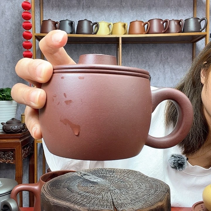 茶杯紫砂原矿紫泥3件套