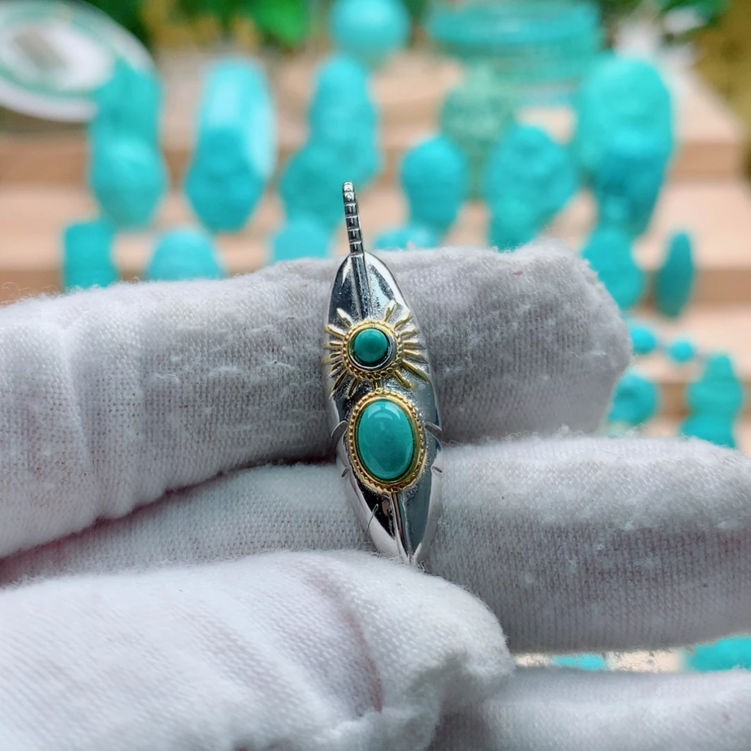 绿松石银S925镶嵌配饰