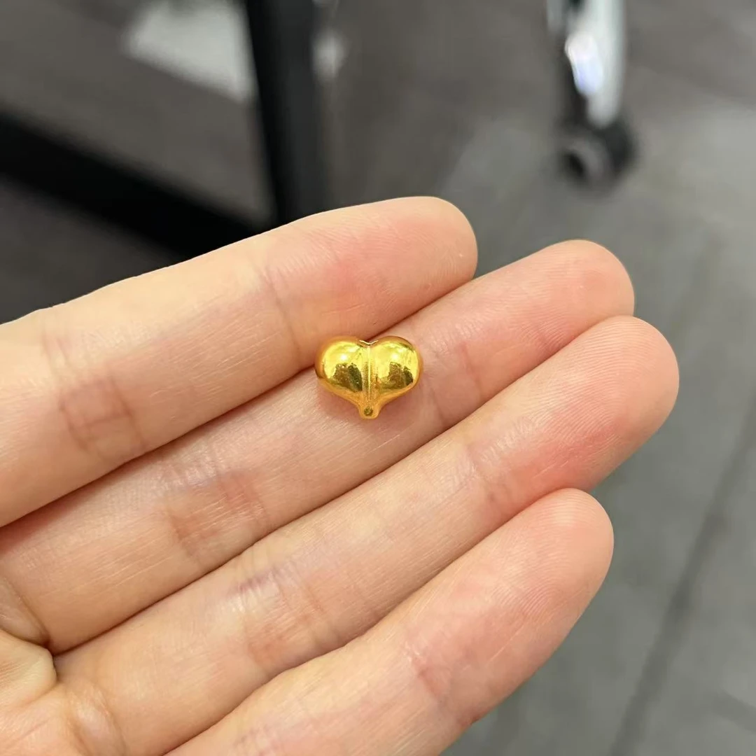 屁桃爱心通孔 足金999