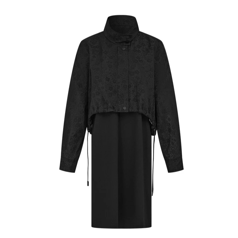 【珊珊专属】曼德诗立体提花时尚套装2023秋季新款时尚黑M537305059