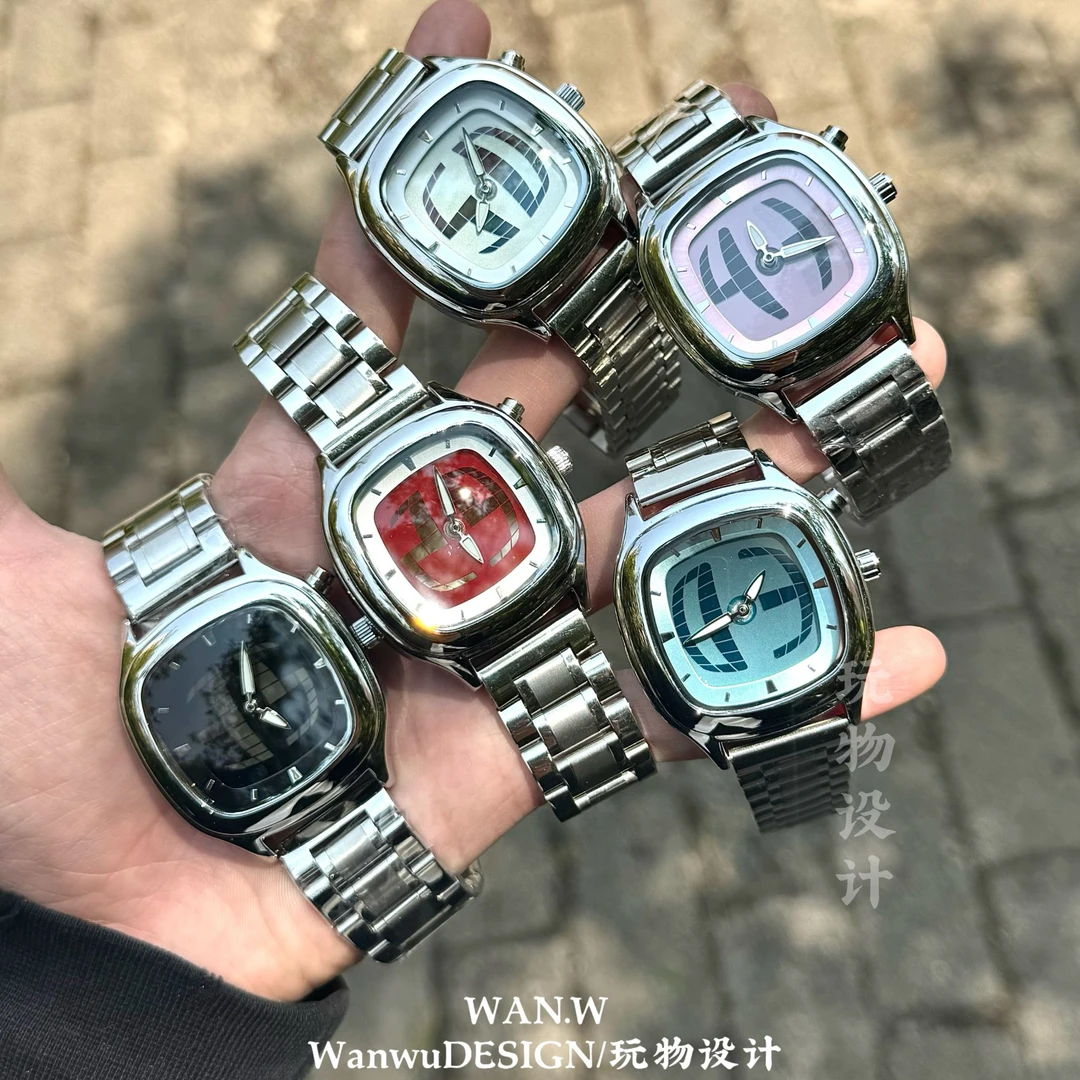 玩物正品方块动态y2k千禧年数字跳动双显式情侣vintage手表复古