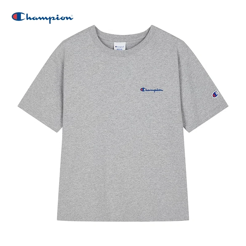 【欧若轻机能】Champion纯棉短袖25春夏新品刺绣草写logo百搭果冻色