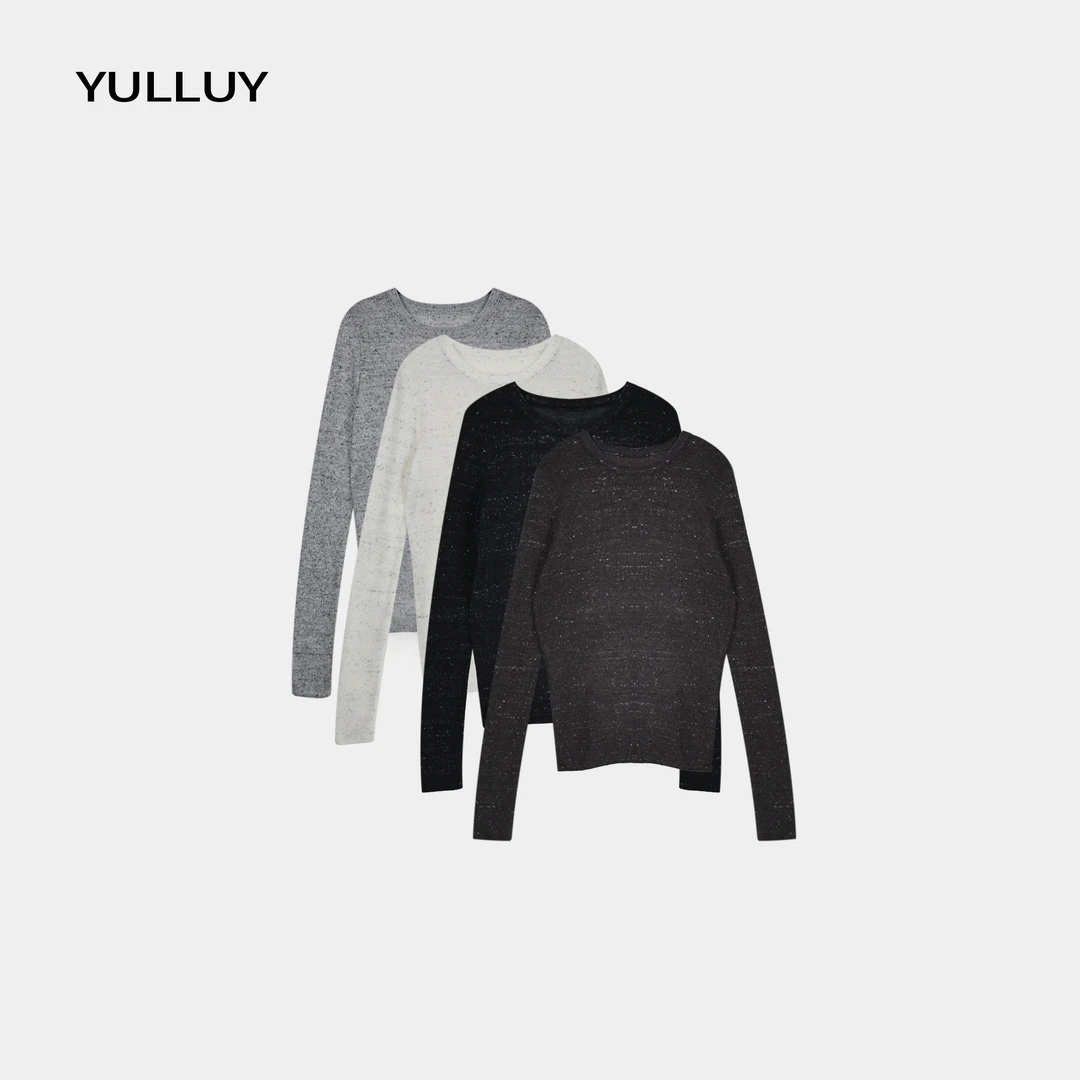 YULLUY【绵羊毛银丝打底衫】春夏款绵羊毛银丝打底衫 25SSG7168