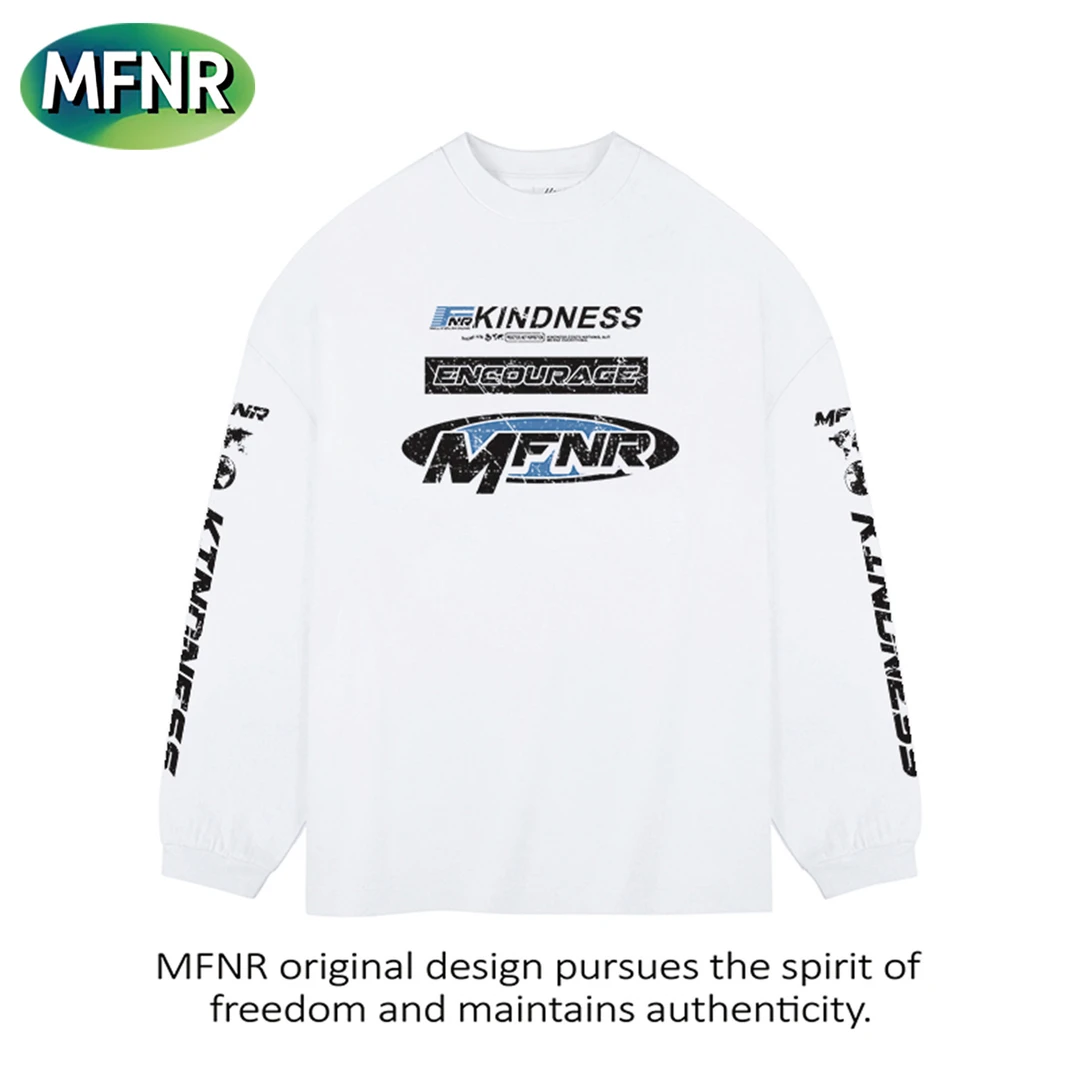 潮牌美式街头字母印花长袖男女秋季重磅高街宽松百搭纯棉T恤上衣