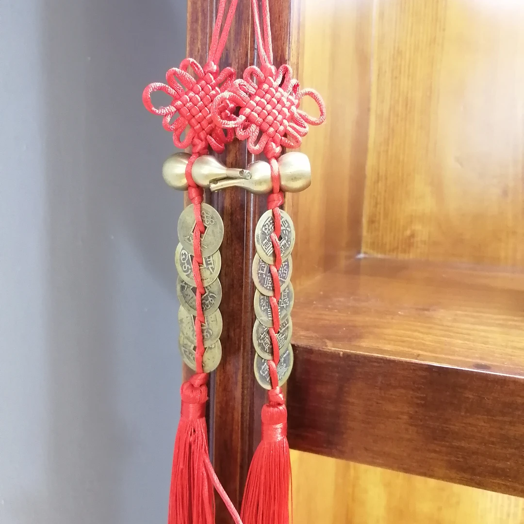 黄铜葫芦五帝钱中国结挂饰大门卫生间床头吉祥挂件