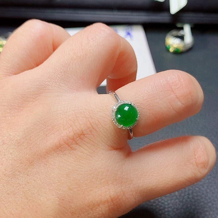 银S925镶嵌戒指翡翠