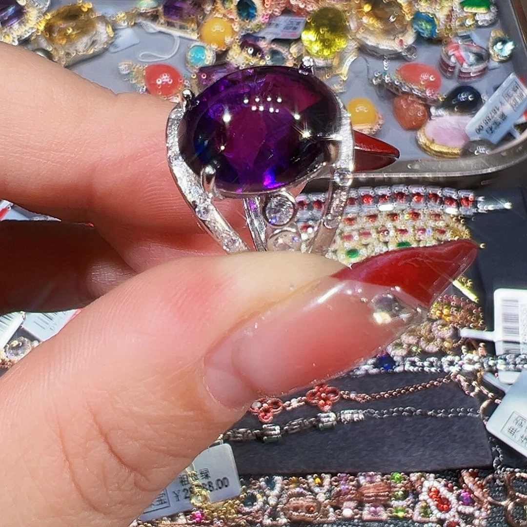 银S925镶嵌戒指紫晶