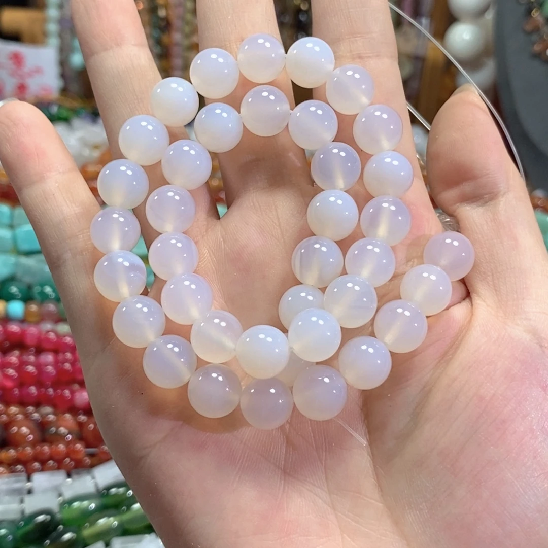 未镶嵌玛瑙/玉髓珠宝半成品荔枝冻玛瑙一条卡10mm
