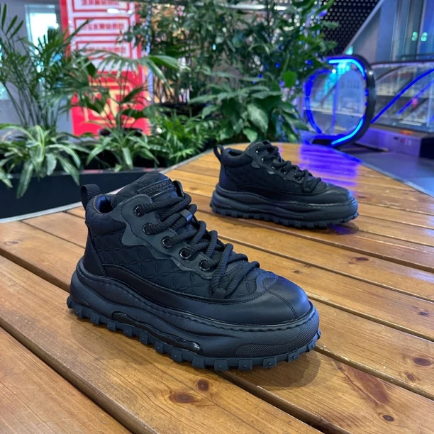 高帮350-22图案男包裹性减震刺绣休闲鞋耐磨透气冬季加绒棉鞋