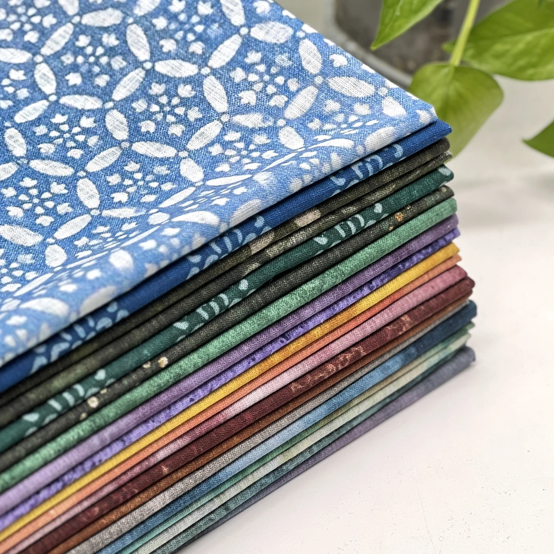 大叔直播间晕染布样福利单块20*27.5cm*20色指间非遗鲁绣棉布