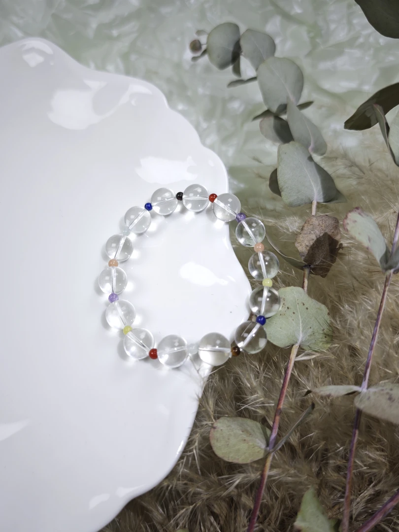 非金属仿水晶手链 Su·Jewelry手链 [糖豆串珠]水晶素圈彩色多巴胺