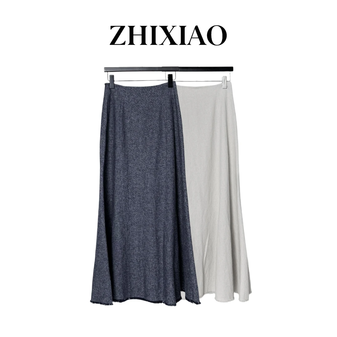 【ZHIXIAO】夏季新款：毛边半裙233108