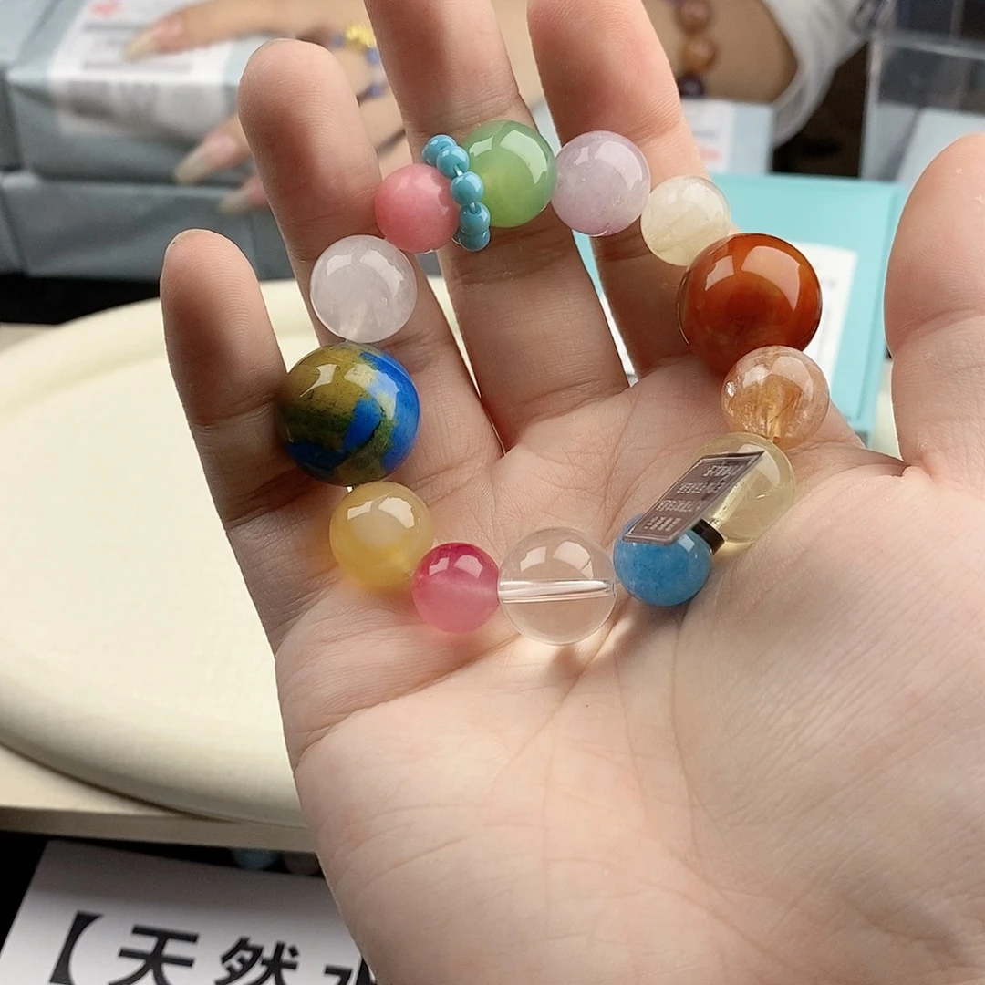 手链水晶银S925镀金镶嵌