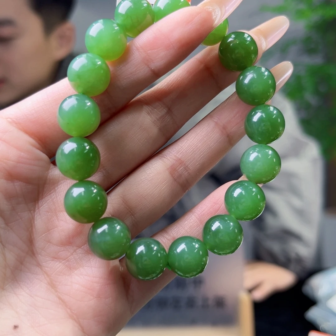 和田玉未镶嵌手链纯天然和田玉俄罗斯碧玉手串卡12