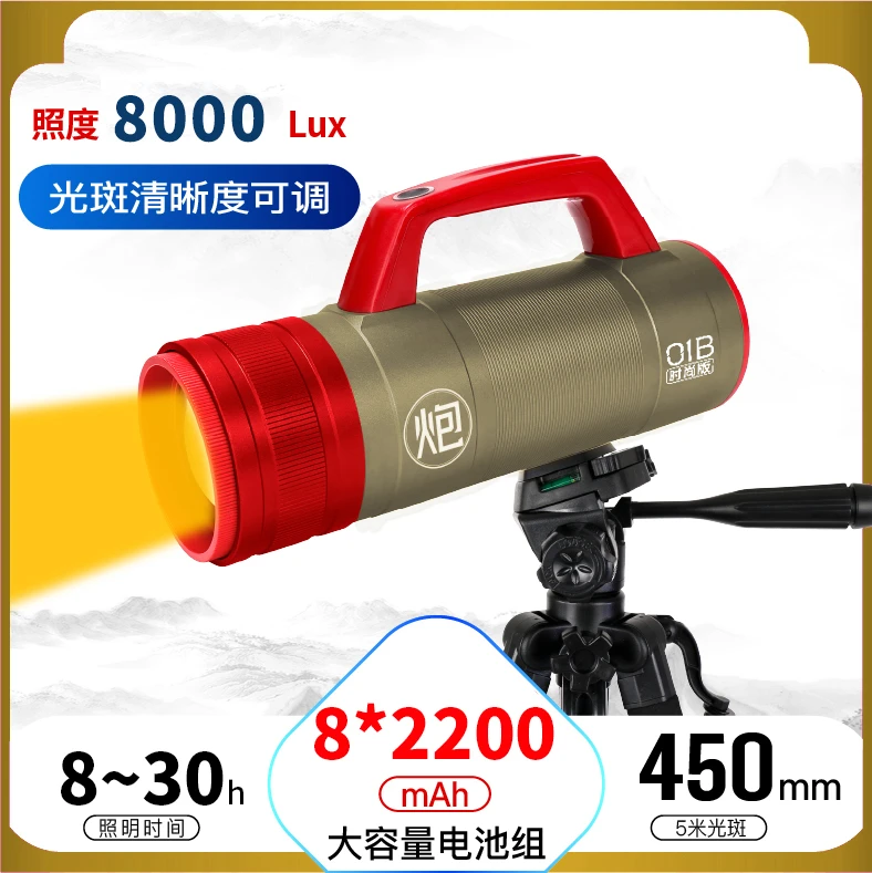 【新品Q8时尚版】三友激光炮Q8时尚版户外光源适用黑坑高亮度夜钓灯