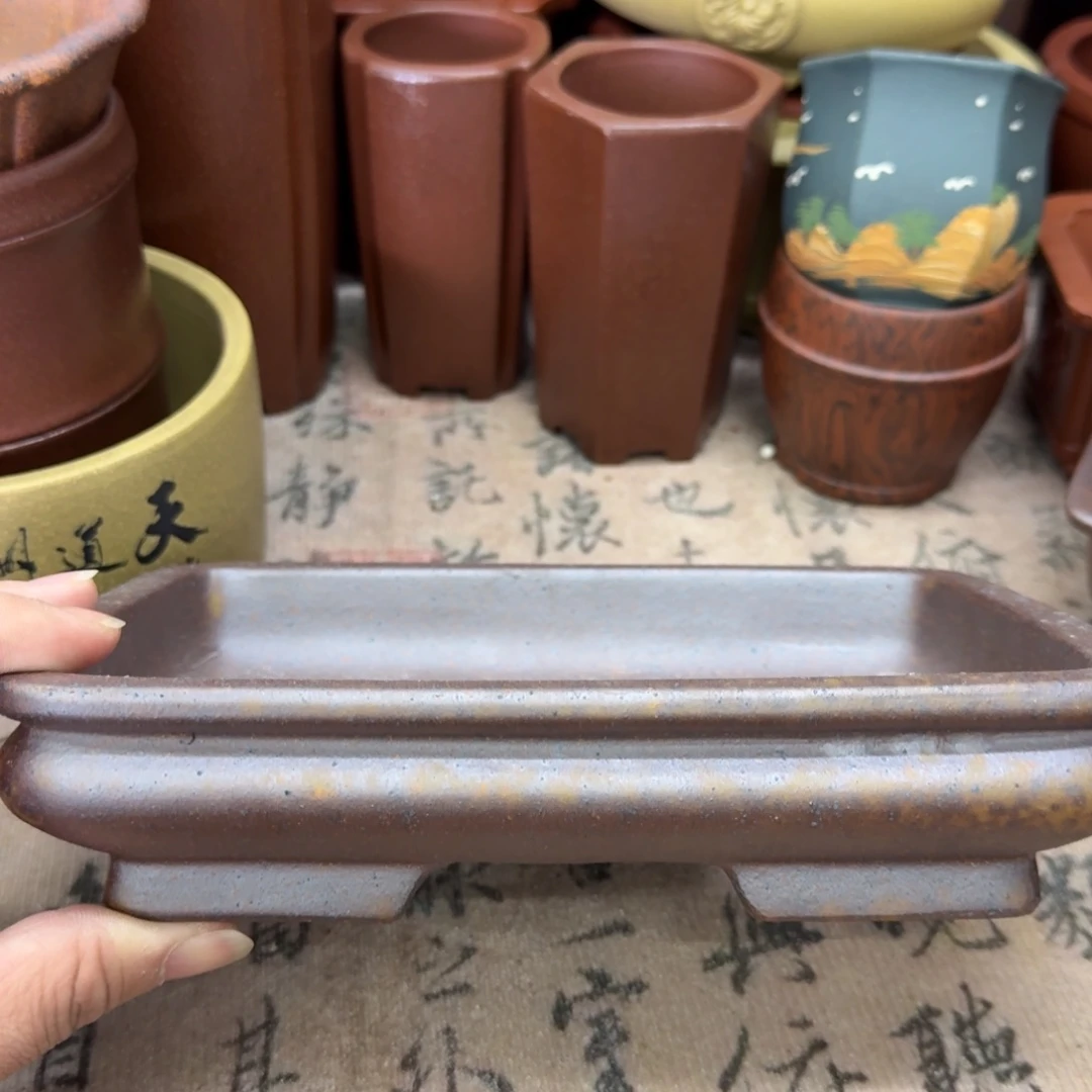 紫砂花盆宜兴紫砂正品19x13x2.5