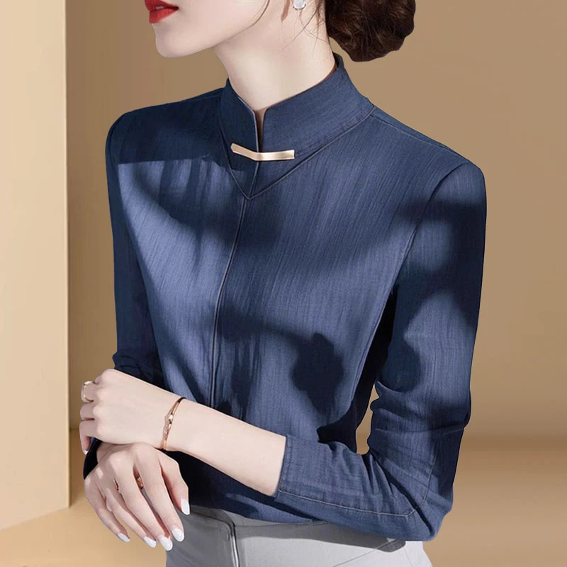 2026春秋新款设计感长袖上衣高级感轻奢超好看独特漂亮国风衬衫女