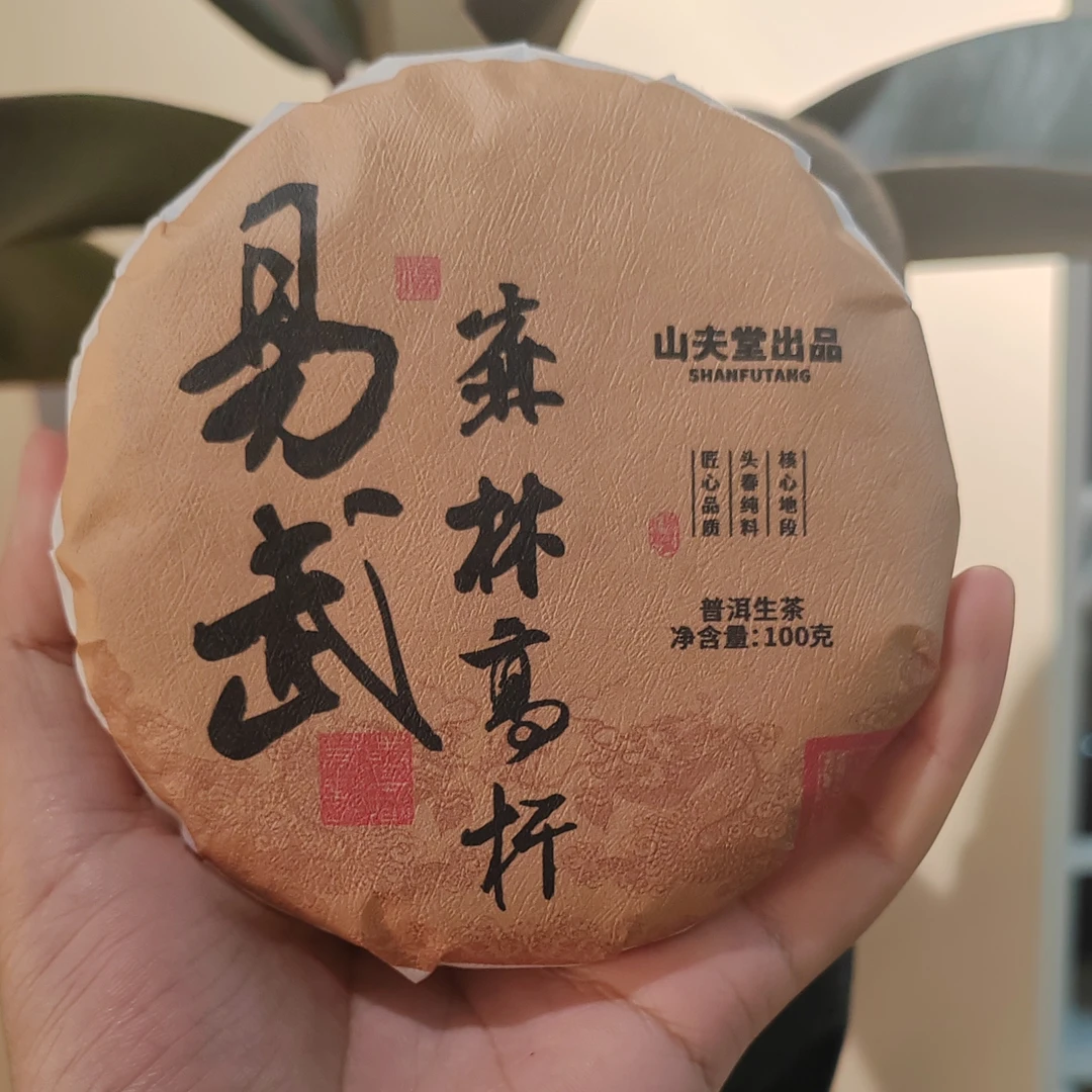 山夫堂2023年易武森林高杆普洱生茶100克一片
