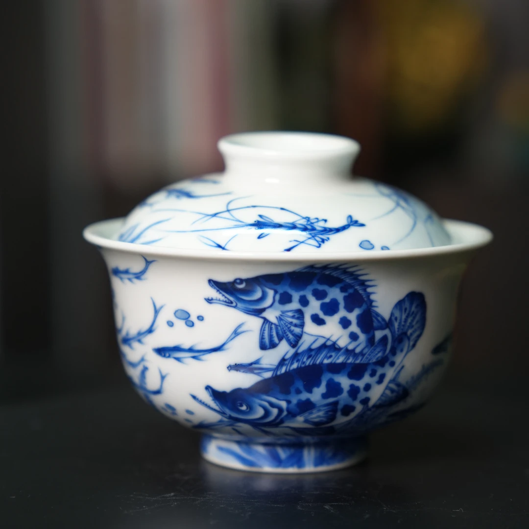 九悠阁严选-澄怀堂--鱼藻盖碗