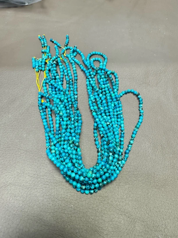 S 蓝绿色小颗粒手串 F722