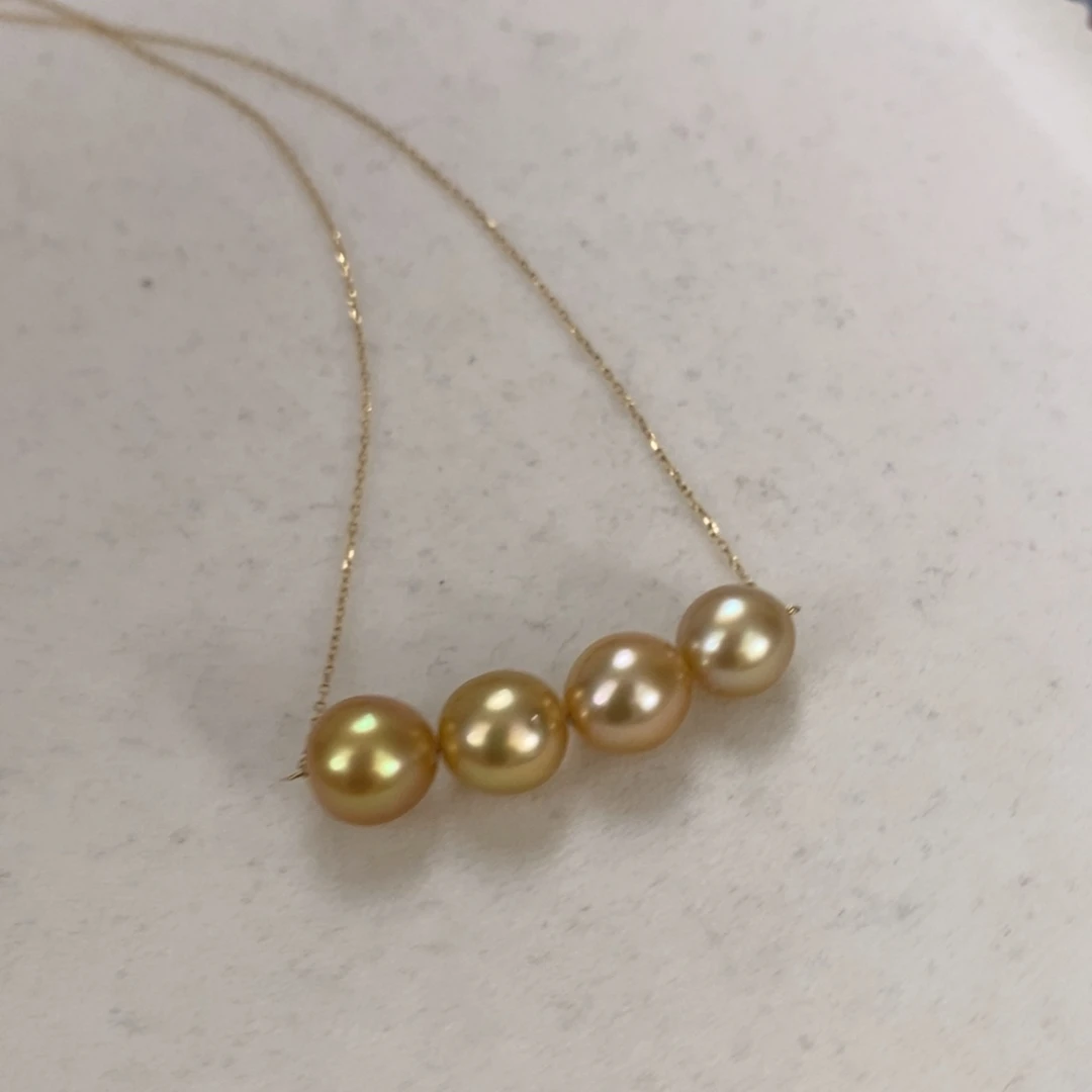 18K金镶嵌海水珍珠颈饰