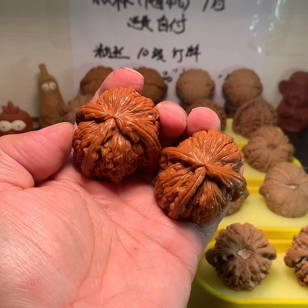 把件文玩核桃白狮子三棱42尺