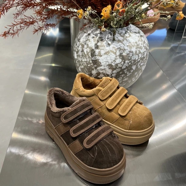 16-128玛莎玛索休闲魔术贴板鞋平跟休闲板鞋冬季二棉低帮鞋