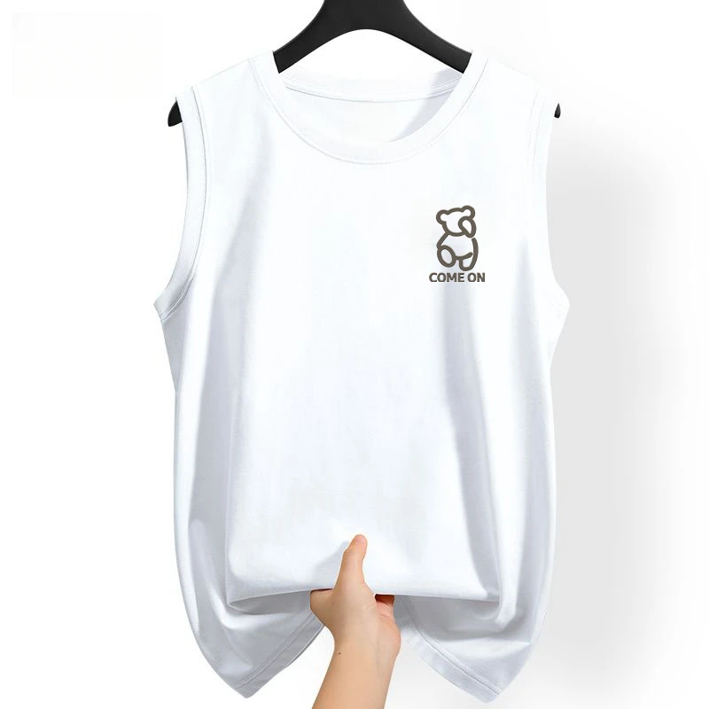 纯棉背心无袖T恤男坎肩T桖夏季新款宽松休闲上衣港风潮牌百搭运动