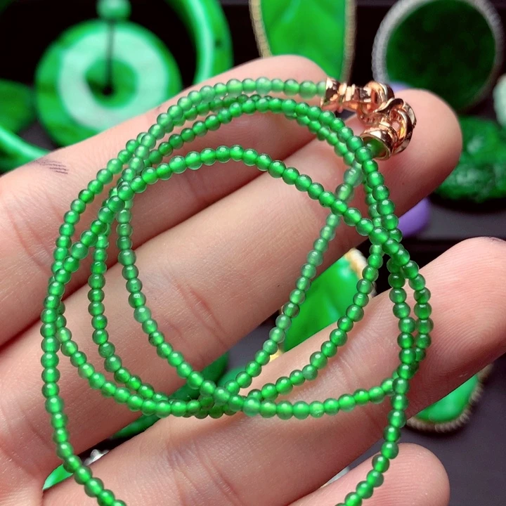 翡翠未镶嵌毛衣链