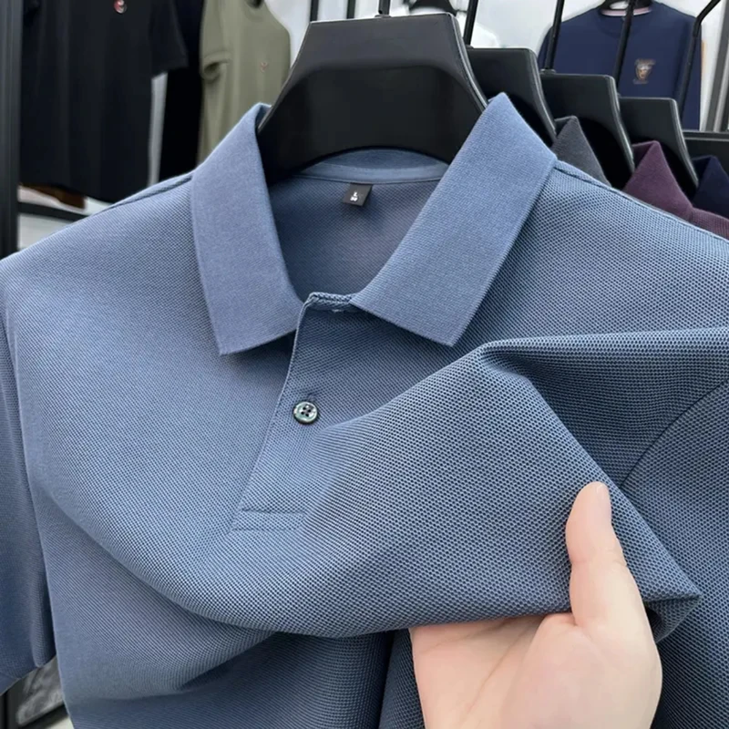 100纯棉春季男士短袖袖polo衫翻领休闲刺绣高档t恤百搭透气打底