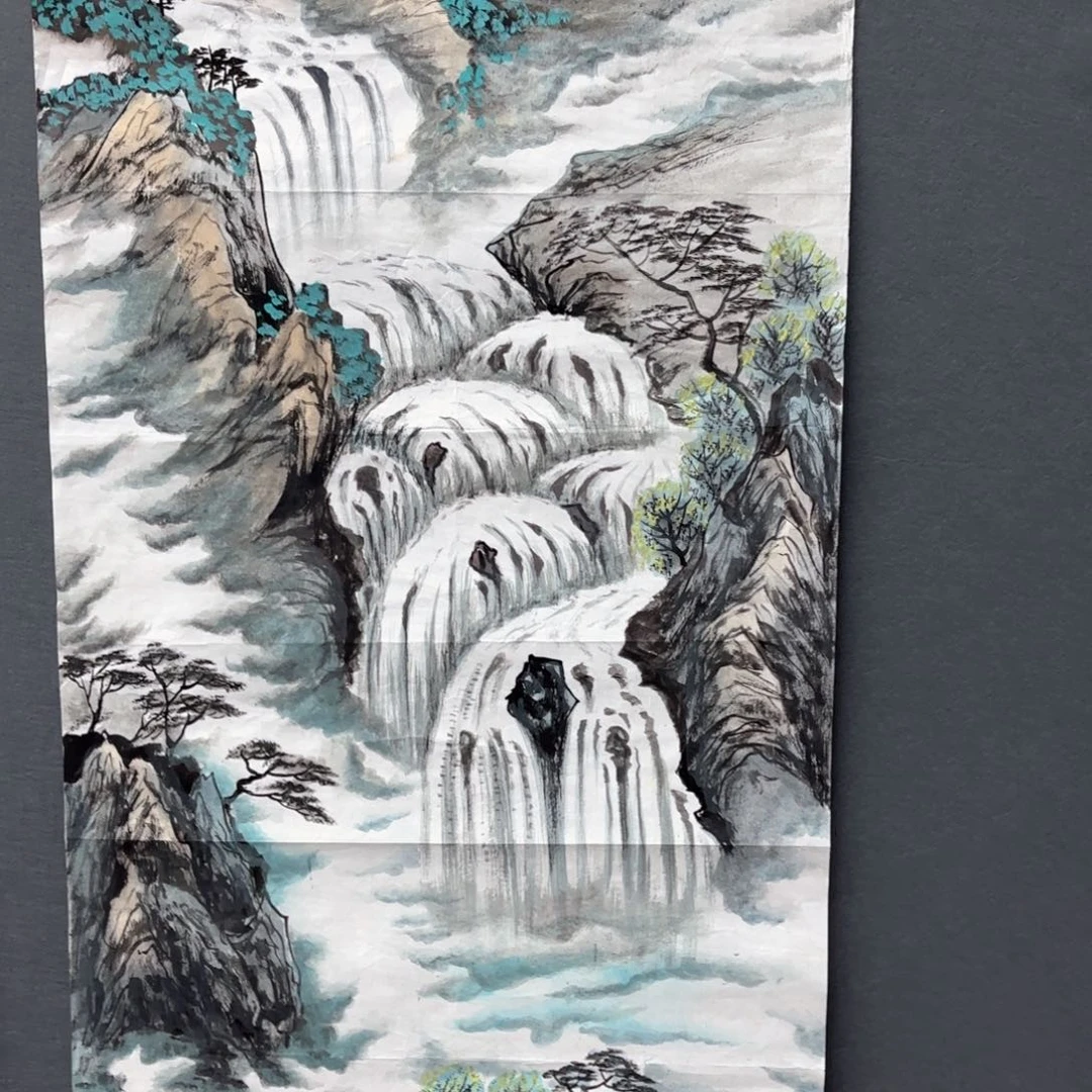 国画X**淦四尺山水张店标