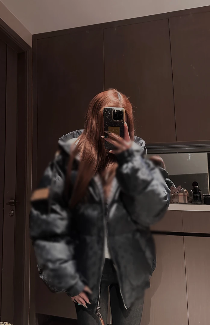 防拍价！联系客服！小刘专属暗纹老花连帽棉外套滑雪系男女同款