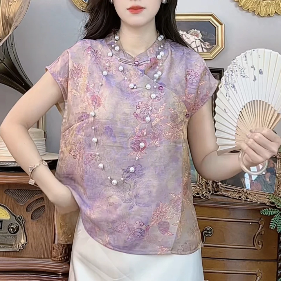 【670】硕果累累-短袖新中式提花国风时尚休闲防晒透气短袖