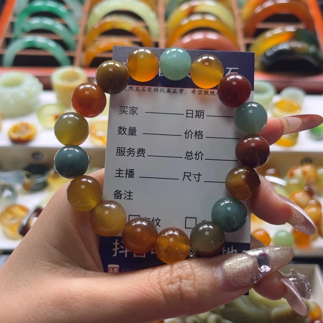 未镶嵌蛇纹石玉手链