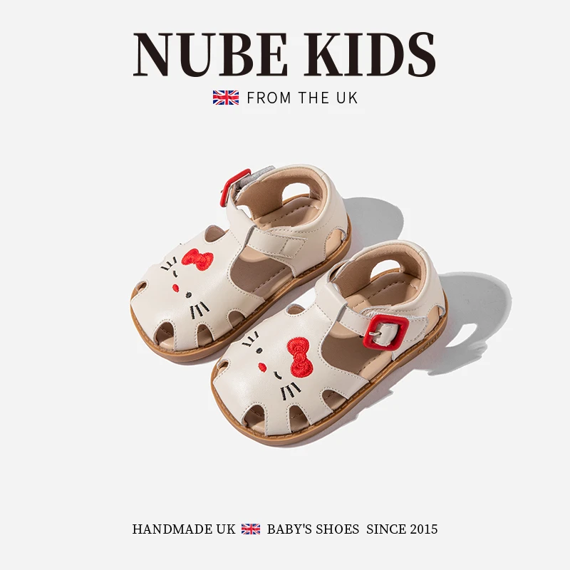 NUBEKIDS真皮女童学步凉鞋新款夏季软底可爱卡通沙滩鞋子20A7005