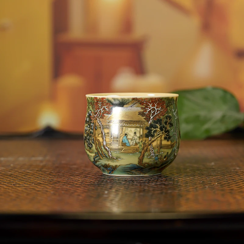 【墨舍名窑】谢小金东林图杯xxj66景德镇茶具茶道陶瓷纯手工主人杯