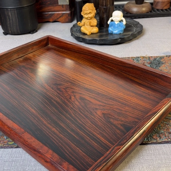 贡木微凹黄檀文盘