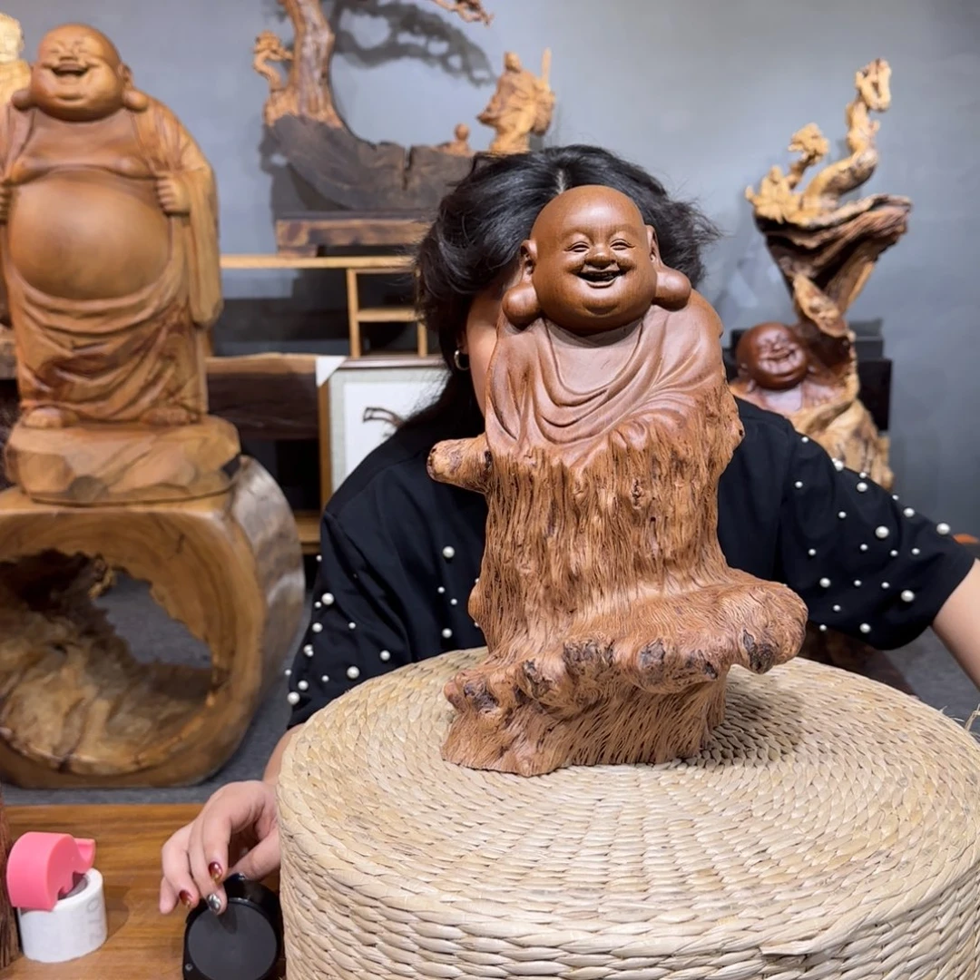 木娑罗木弥勒佛摆件