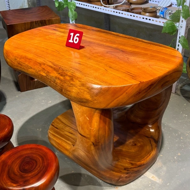 香樟实木阳台小桌 长82宽55高53  新中式家用简约茶台桌泡茶桌