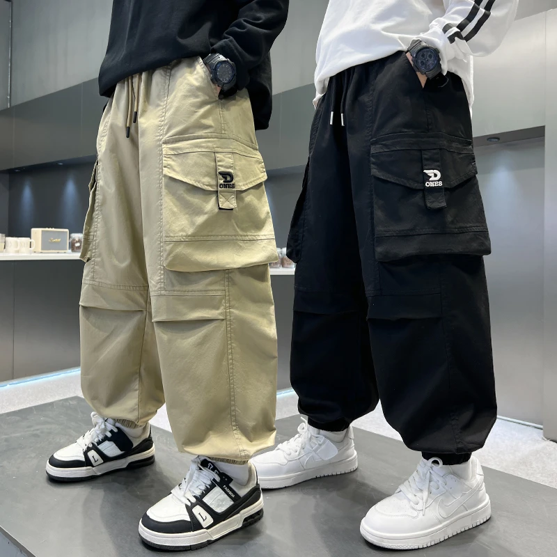 男童工装裤春秋款2025新款痞帅中大童春季宽松休闲裤儿童潮酷裤子