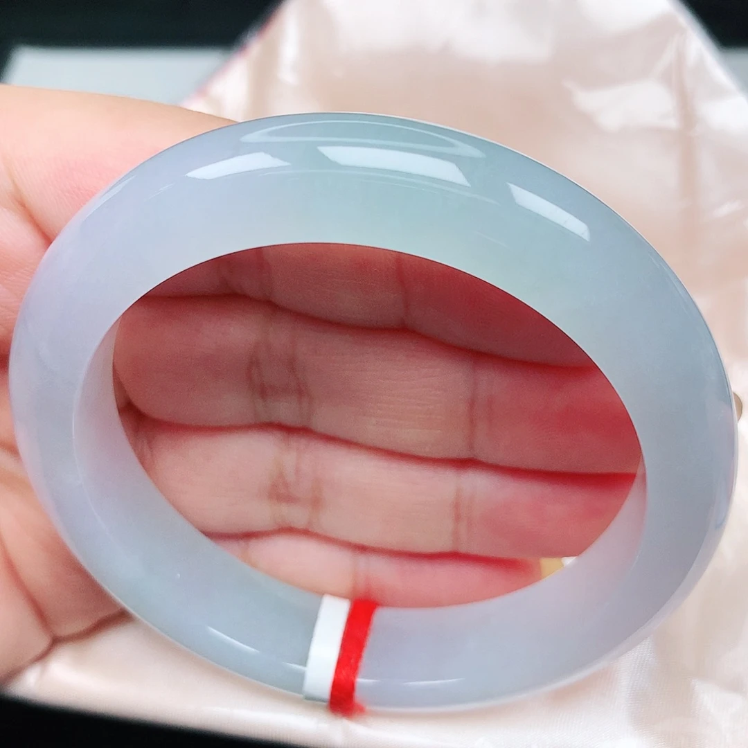 未镶嵌手镯翡翠37冰胶梦幻蓝粉